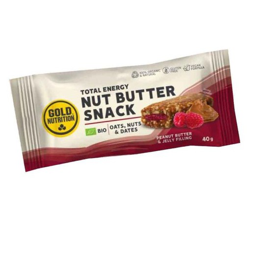 Gold Nutrition Bio Nut Butter Snack Barretta di arachidi e gelatina 40 g (scatola da 15 unità)