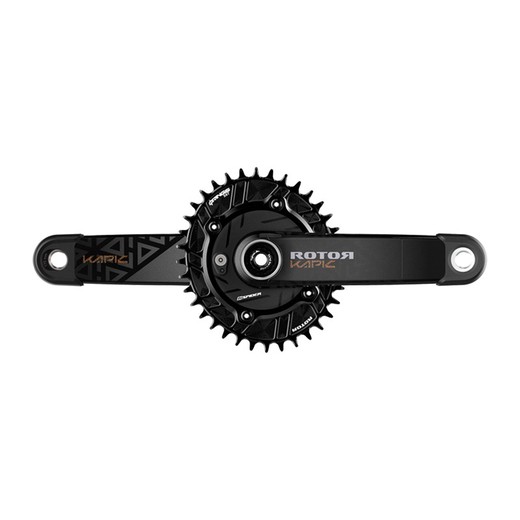 Pedaleira Rotor KAPIC Carbono + medidor de potência INspider MTB 100x4 + coroa