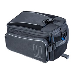 Voltar bolsa basil sport design trunkbag + placa adaptadora mik impermeável 7-15l cinza