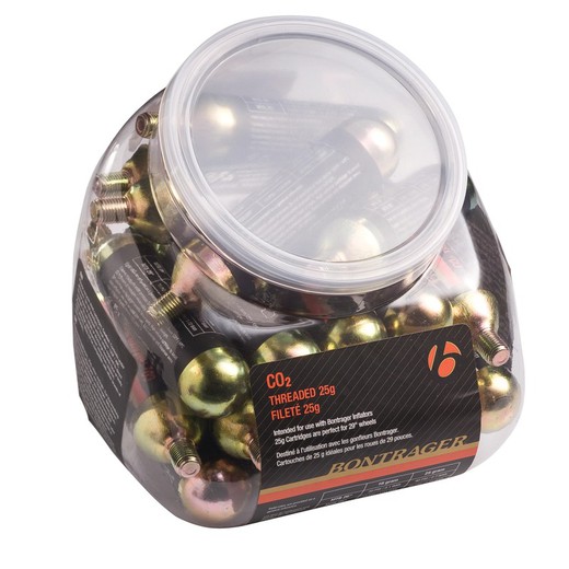 Bote de 20 cartuchos bontrager de co2 roscados de 25 g