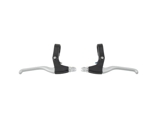 Brake lever lee chi ahl-xl-38 silver/black pair