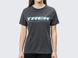 Camiseta com logotipo da trek feminino l charcoal heather