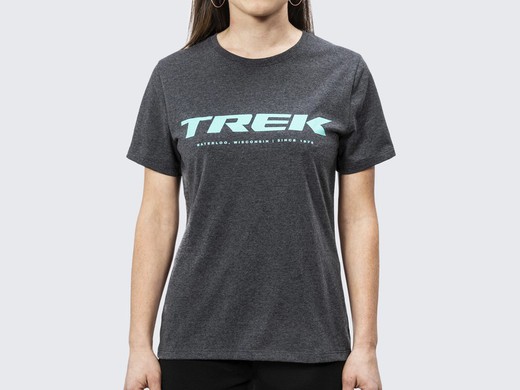 Camiseta logo Trek mujer gris