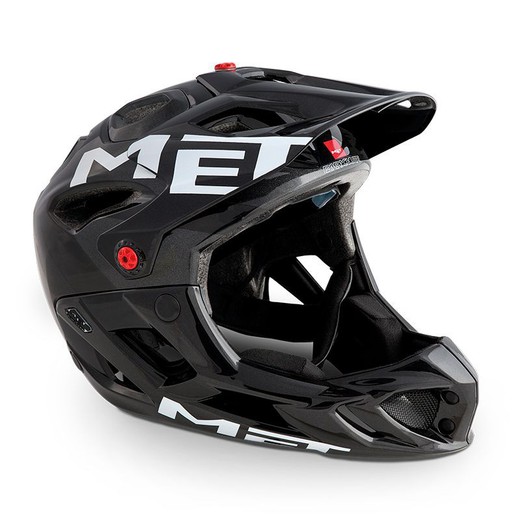 CASCO MET PARACHUTE NEGRO ANTRACITA/BLANCO/ROJO BRILLO 54-58 Talla M