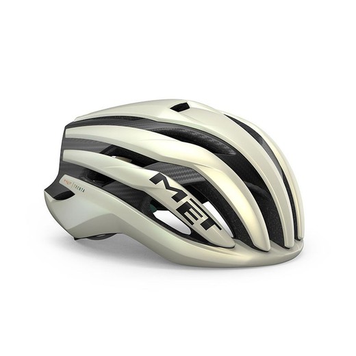 CASCO MET TRENTA 3K CARBON MIPS VAINILLA HIELO/ORO MATE 56-58 M