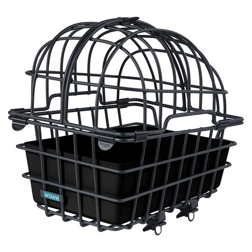 Rear basket for animals mijnenpieper luna xl fix system aluminum matt black (50x36x50 cm)