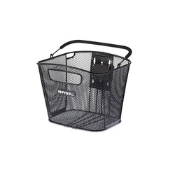 Basilico bold front kf basket con maniglia anteriore + piastra adattatore kf acciaio nero (senza supporto)