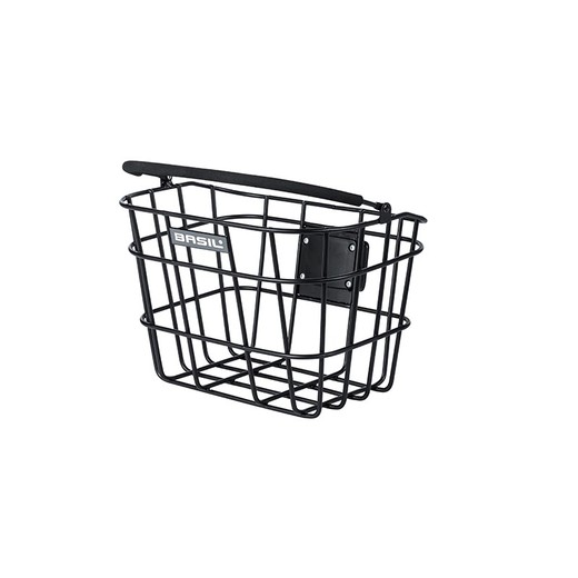 Basil bremen front handle basket with bs / kf adapter plate aluminum black