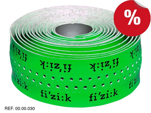 Cinta de manillar glossy fluor green with logos