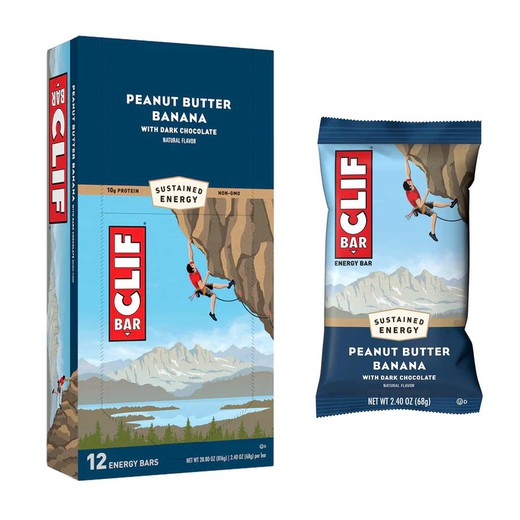 CLIF BAR PEANUT BUTTER BANANA WITH DARK CHOCOLATE 12u.