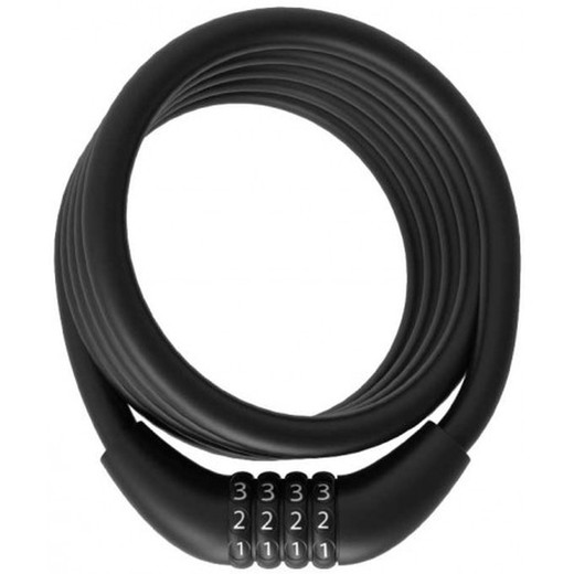 Código bloqueio espiral 12mm * 150cm - preto matt