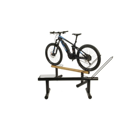 Supporto bicicletta display orizzontale nero lucido