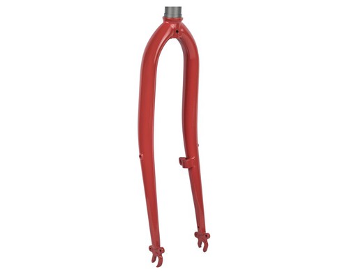 Fork rigid trek 700c threaded/rollerbrake/curved sea red