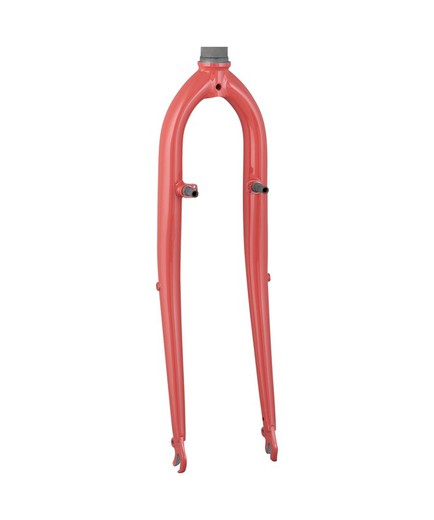 Fork rigid trek-diamant 700 threaded vbrake curve 210mm pink