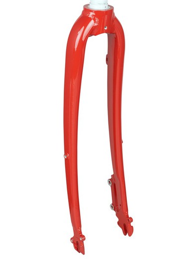 Forcella rigida trek verve + disco 700c 205mm filettato coral red