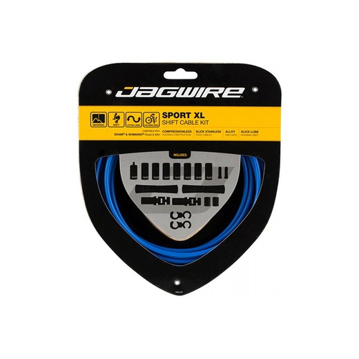 Funda y cable cambio jagwire sport xl (sram/shimano/campagnolo) azul