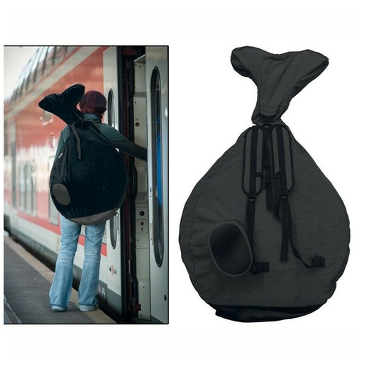 Capa / mochila para ciclo único qu-ax com correias acolchoadas pretas