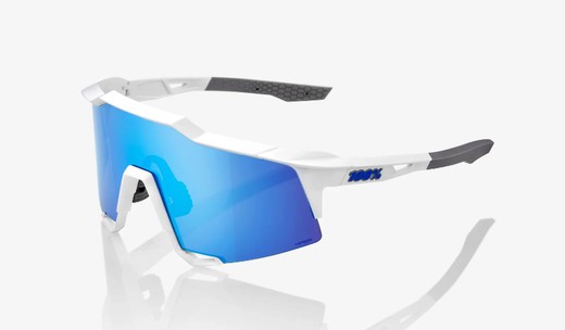Gafas 100% Speedcraft Matte white Hiper blue Multilayer lens