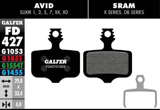 Galfer bike advanced brake pad avid elixir - sram xx