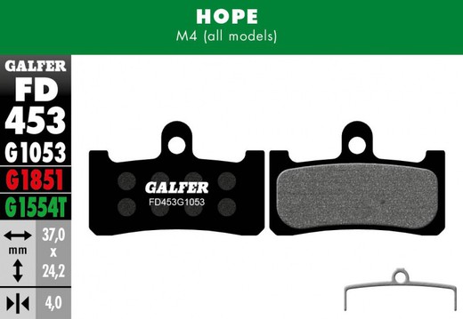 Galfer bike advanced brake pad hope m4