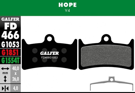 Galfer bike advanced freio pad hope v4