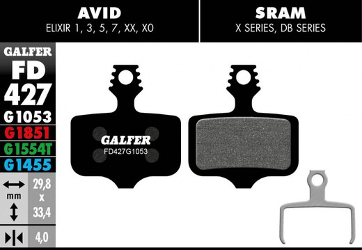 Galfer bike pro brake pad avid elixir - sram xx