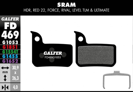 Galfer bike pro brake pad sram red 22 - level