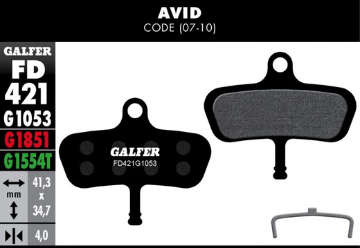 Galfer bike standard brake pad avid code (07-10)
