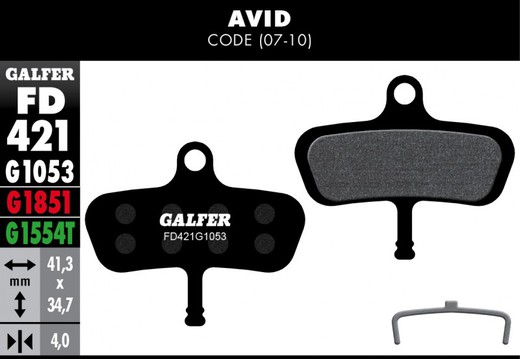 Galfer bike pastiglie freno standard codice avid (07-10)