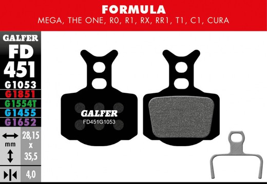 Galfer bike standard plaquettes de frein formula r - mega - the one