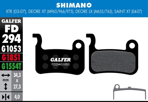 Galfer bike standard brake pad shimano deore xt - lx