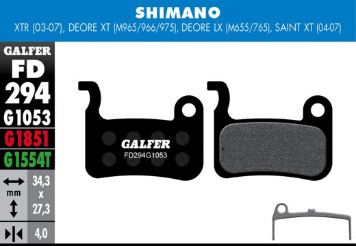 Galfer bike padrão de freio shimano deore xt - lx