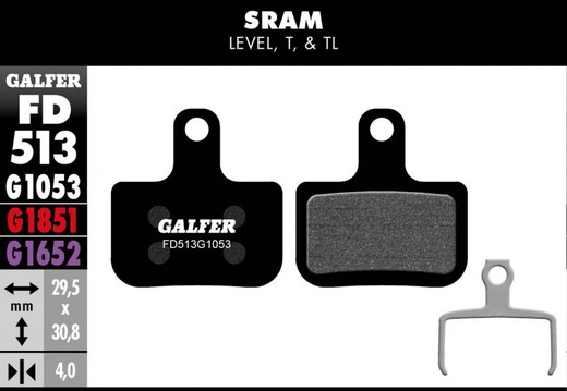 Galfer bike standard brake pad sram level, t, tl