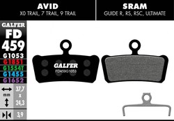 Galfer bike standard freio pads sram guia / avid xo trai