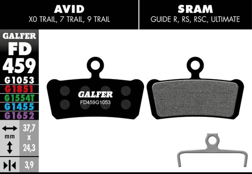 Galfer e-bike plaquettes de frein sram guide / avid xo trai