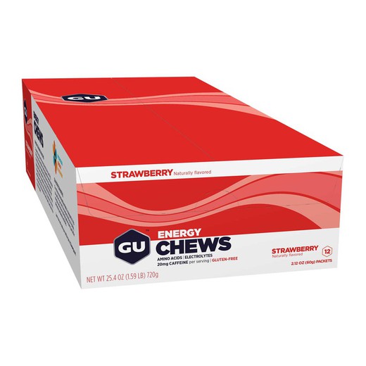 GU ENERGY CHEWS STRAWBERRY 12