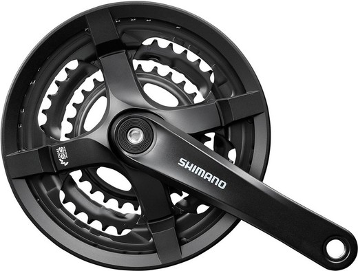 Shimano fc-ty501 crank and cylinder set 170 mm 28x38x48 4 arms 6/7 / 8v black (with protection)