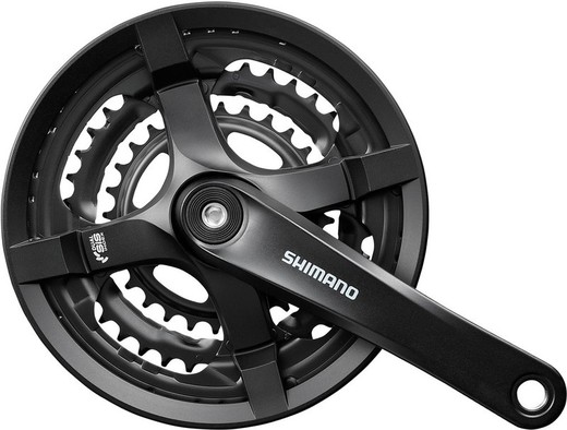 Joc de bieles i plats shimano fc-ty501 170 mm 28x38x48 4 braços 6/7 / 8v.negro (amb protecció)