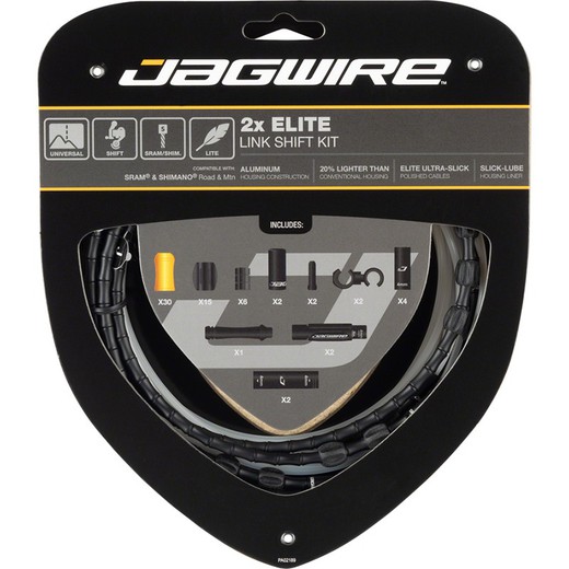 Conjunto de cabo de mudança jagwire aluminium mtb (sram / shimano) prata (inc. Acessórios)