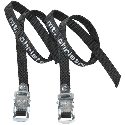 Juego de correas fibra mtb largas 440 mm negro