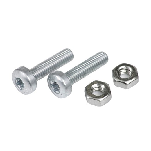 Set of locking screws, including 2 m4 nuts and 2 m4x20 torx pan head screws