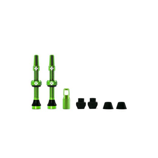 Conjunto de válvula muc-off aluminium tubeless 44 mm verde