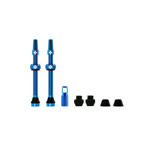 Conjunto de válvula muc-off aluminium tubeless 60 mm azul