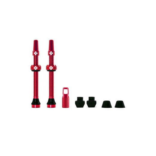 Conjunto de válvula muc-off tubeless de alumínio 60 mm vermelho