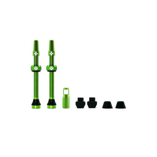 Conjunto de válvula muc-off aluminium tubeless 60 mm verde