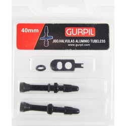 Juego de valvulas presta gurpil aluminio tubeless 40 mm negro