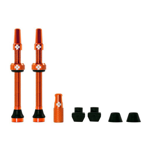 Set valvole tubeless muc-off 80mm alluminio arancione