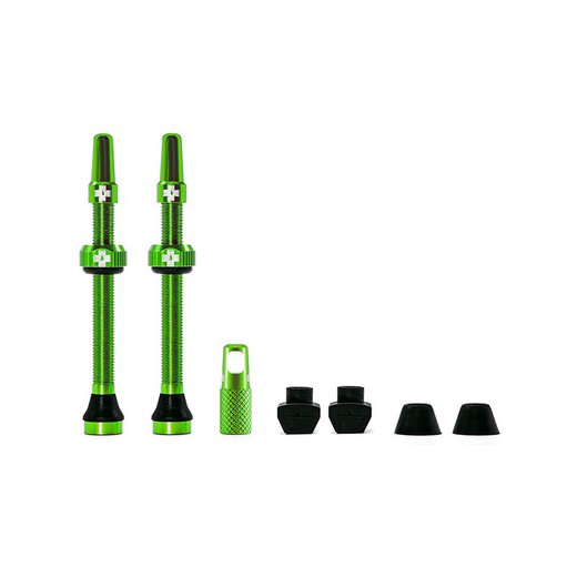 Conjunto de válvula muc-off tubeless 80mm aluminium green