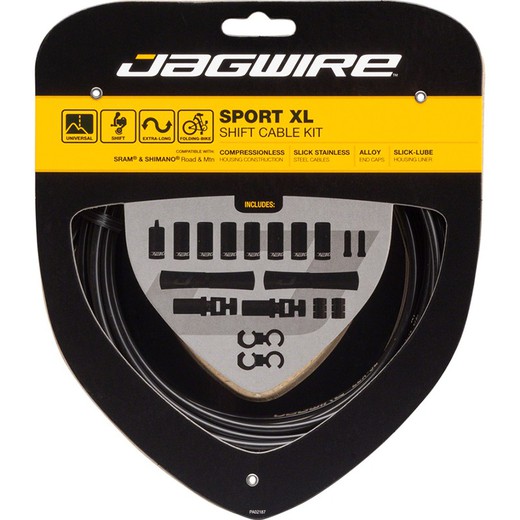 Gear cable and cover kit jagwire sport xl (sram / shimano / campagnolo) black