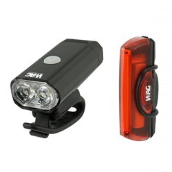 Kit de luzes dianteiras + traseiras Adventure, dianteiras de 400 lúmens, traseiras de 16 LEDs cob. Carregue via USB. marca